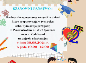 Zapraszamy na zajęcia adaptacyjne!